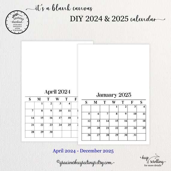 5 x 7 calendar template