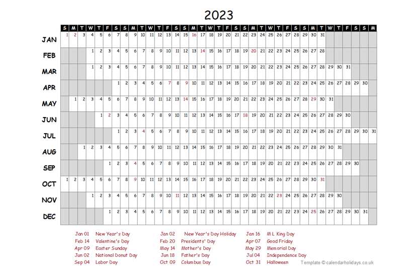 5 year calendar template