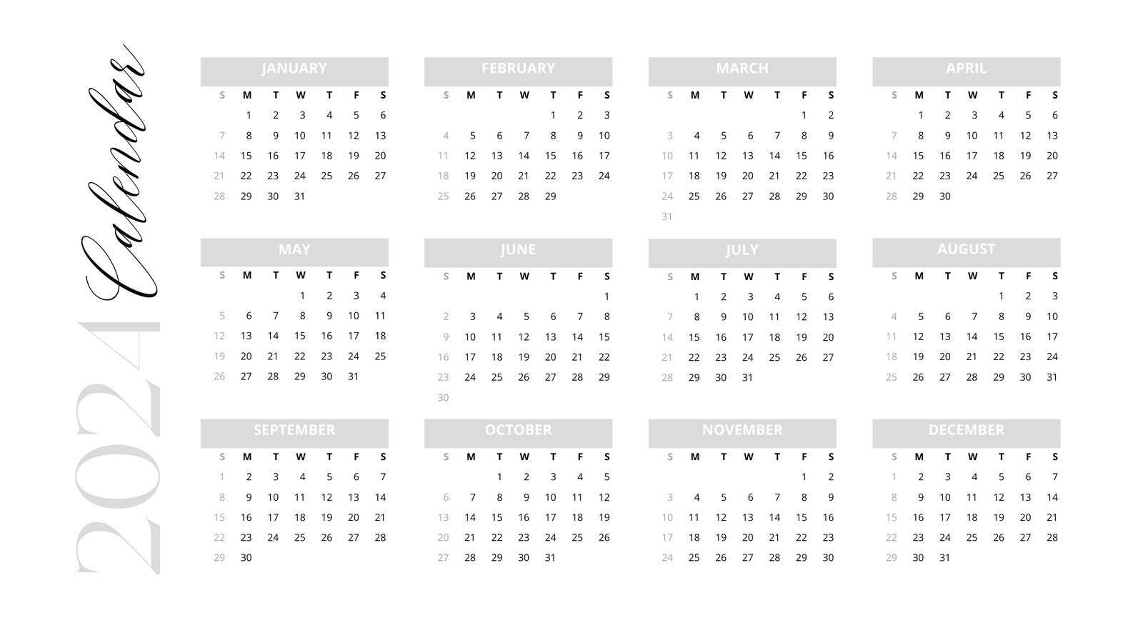 5 month calendar template