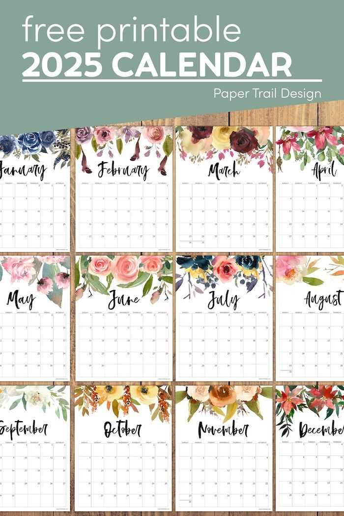 5x7 calendar template free 2025