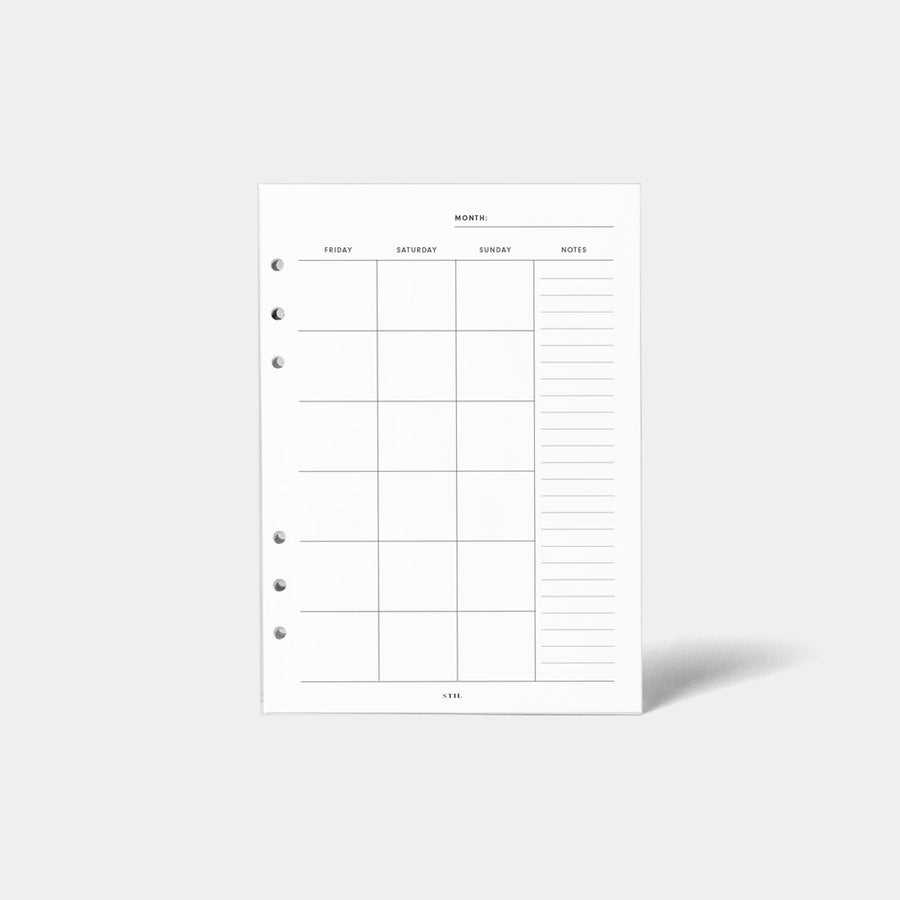 6 month calendar template