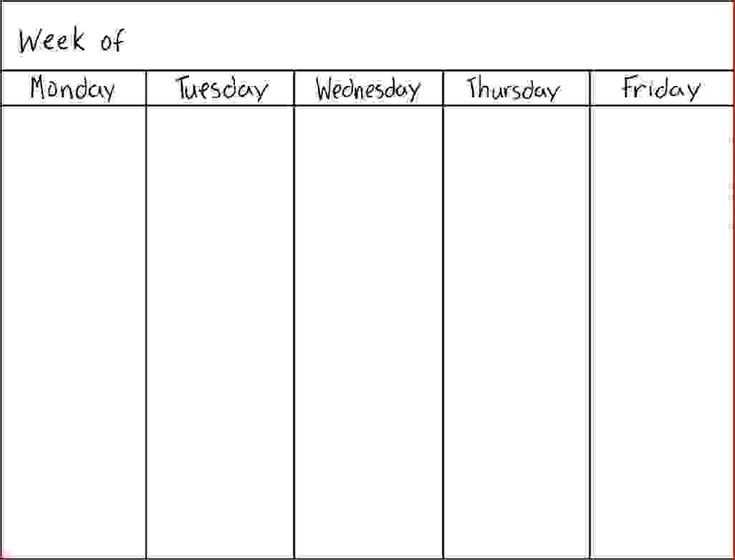 7 day printable weekly calendar template