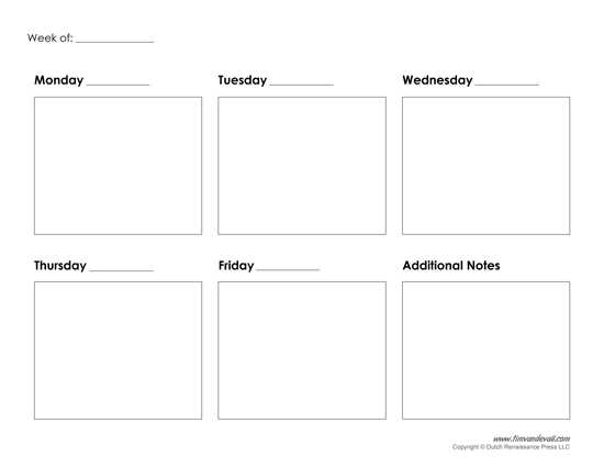 7 day printable weekly calendar template