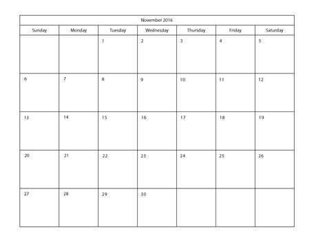 8x11 calendar template