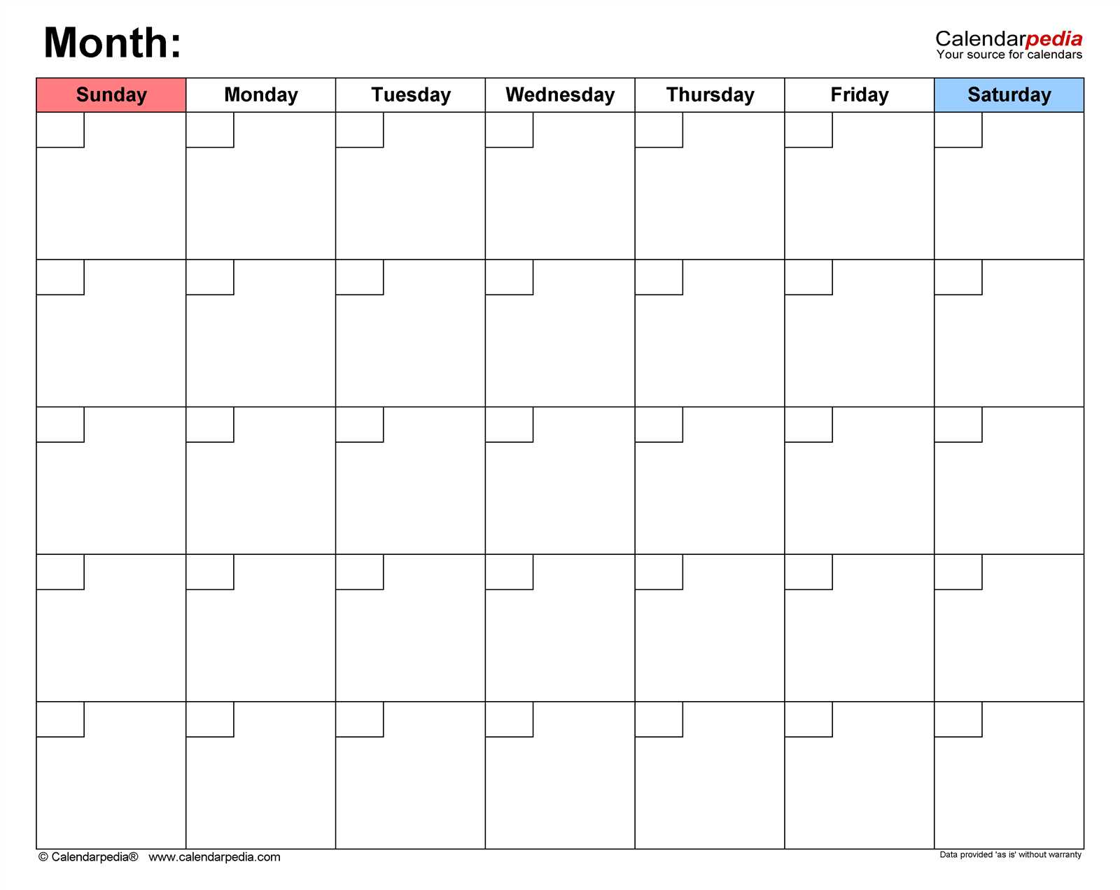 a4 monthly calendar template