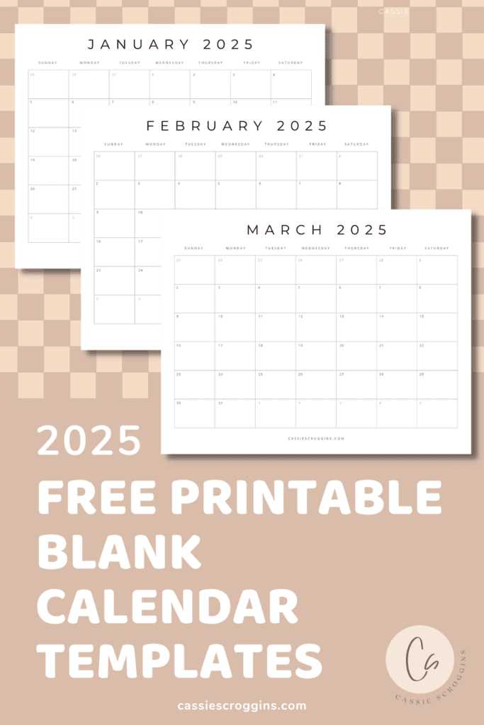 a5 calendar template 2025