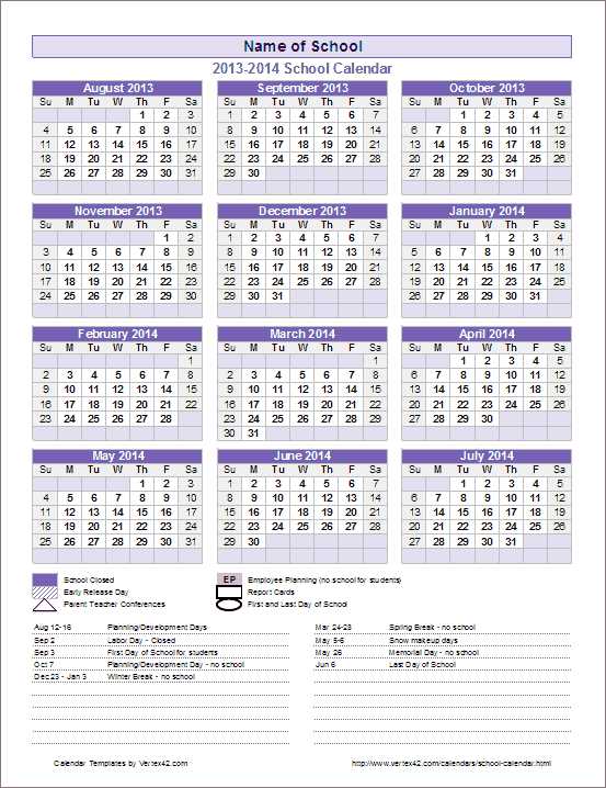 academic calendar 2025 17 template