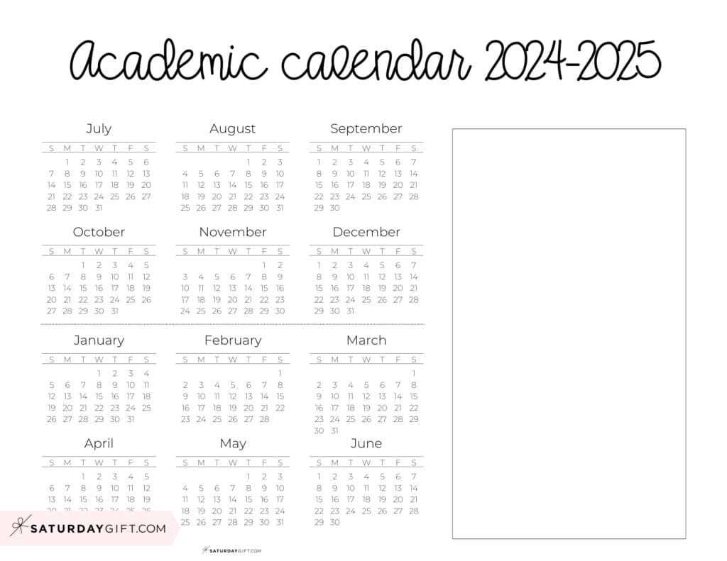 academic calendar 2025 template