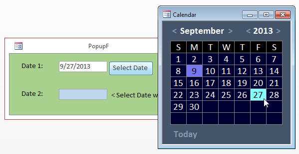 access database calendar template