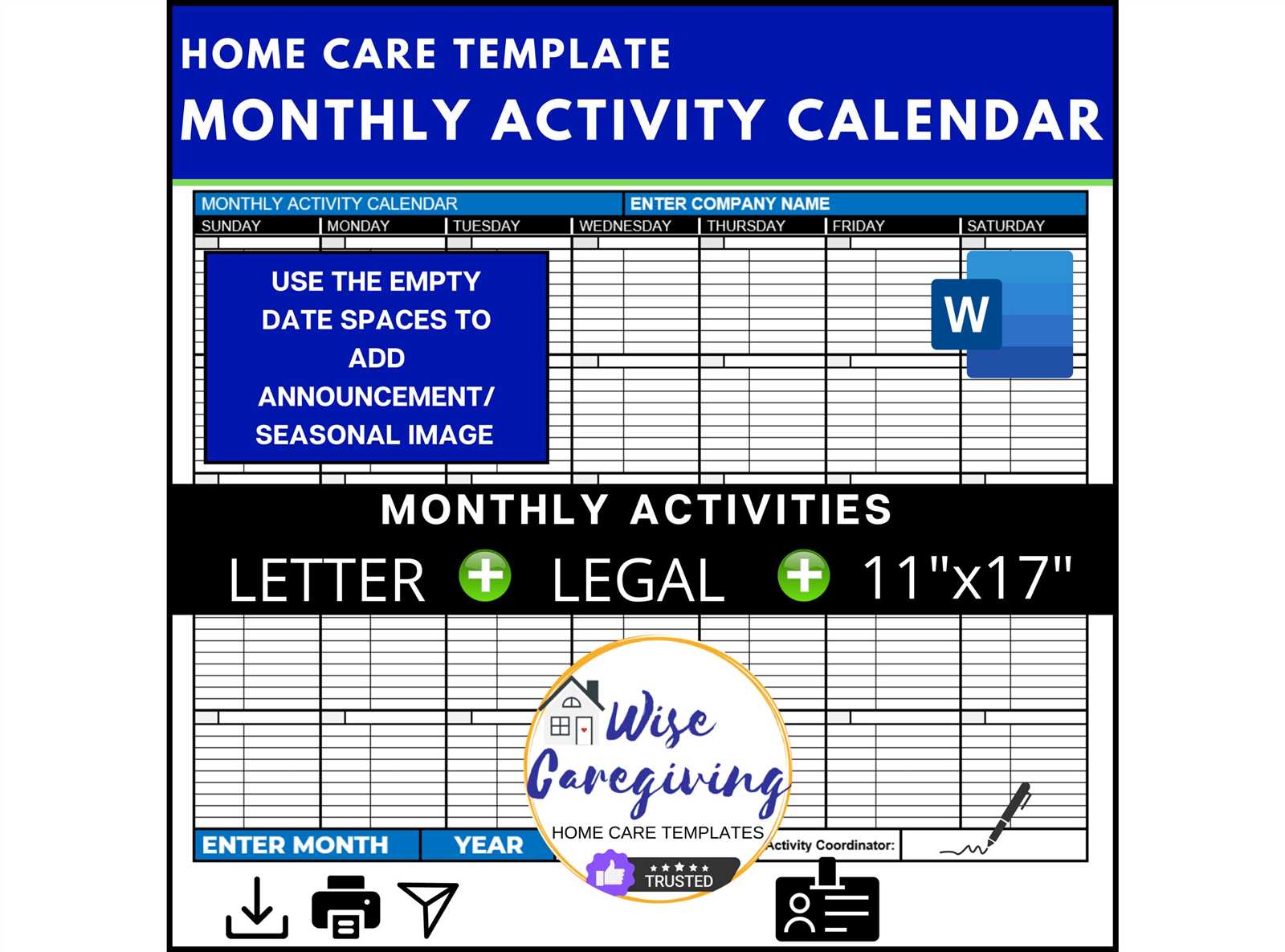 activity connection calendar template