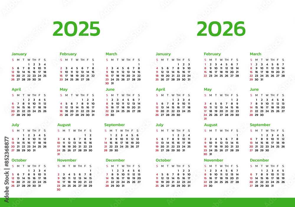 adobe calendar template 2025