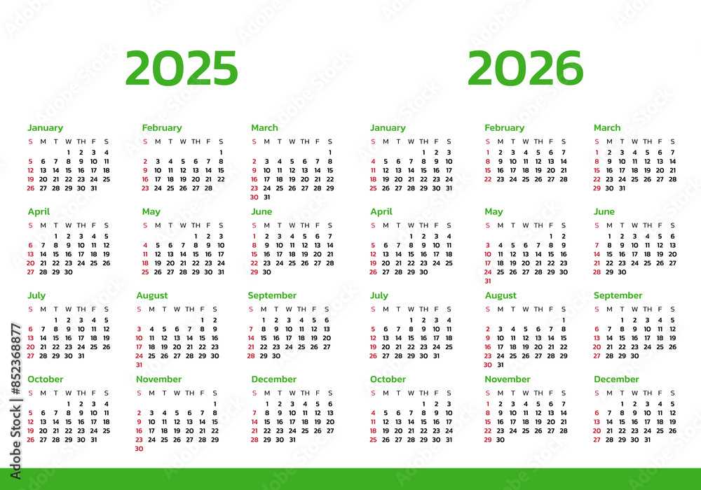 adobe calendar template 2026