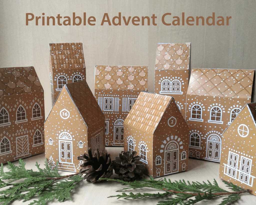 advent calendar house template