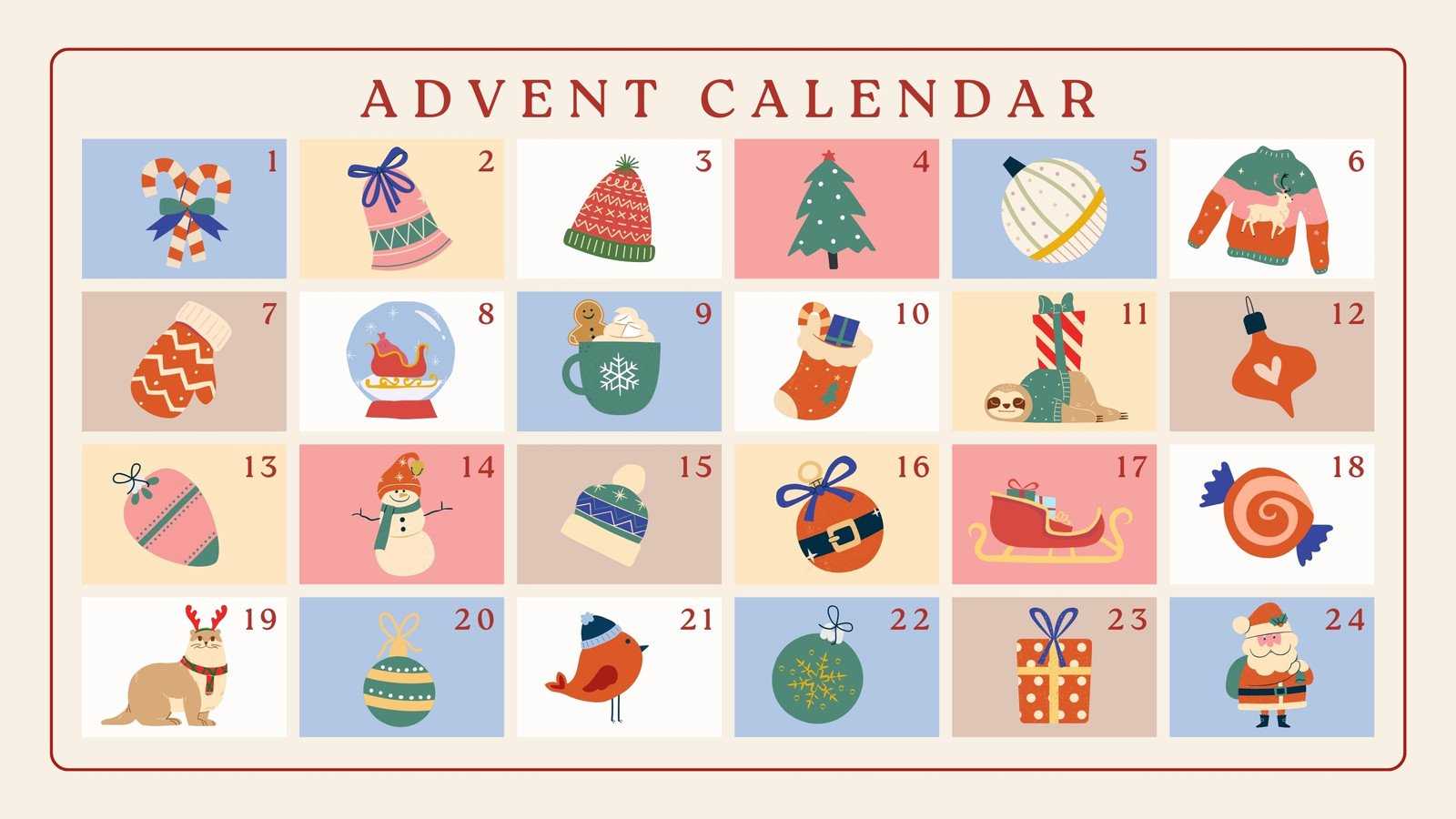 advent calendar template free