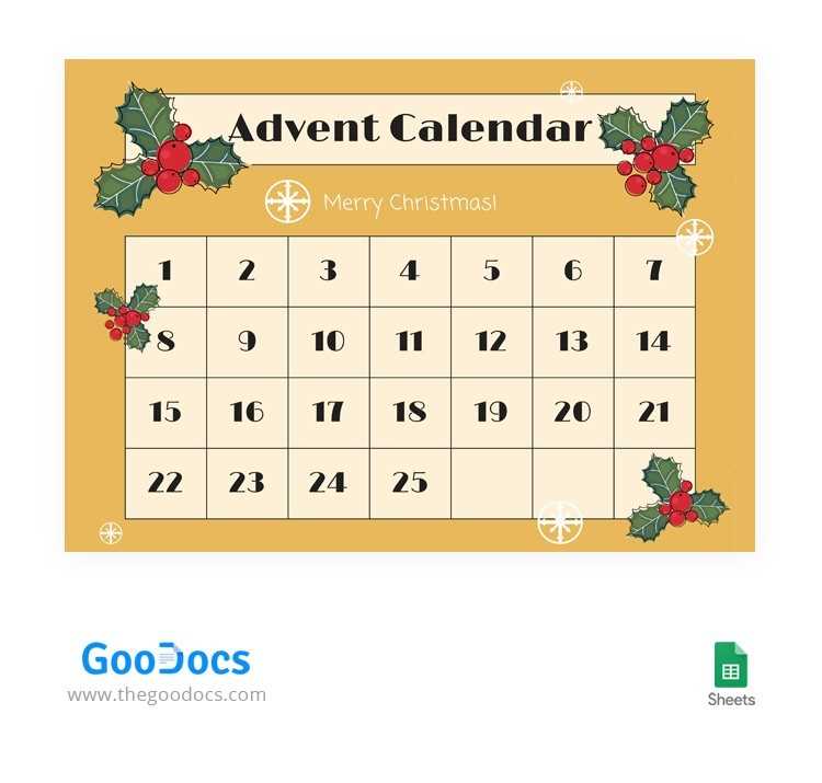 advent calendar templates printable