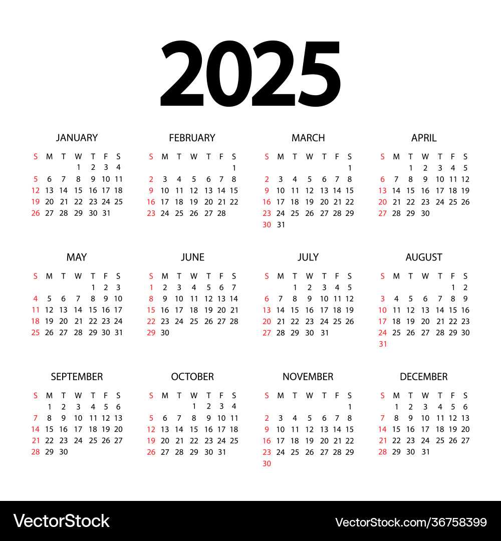 annual calendar template 2025