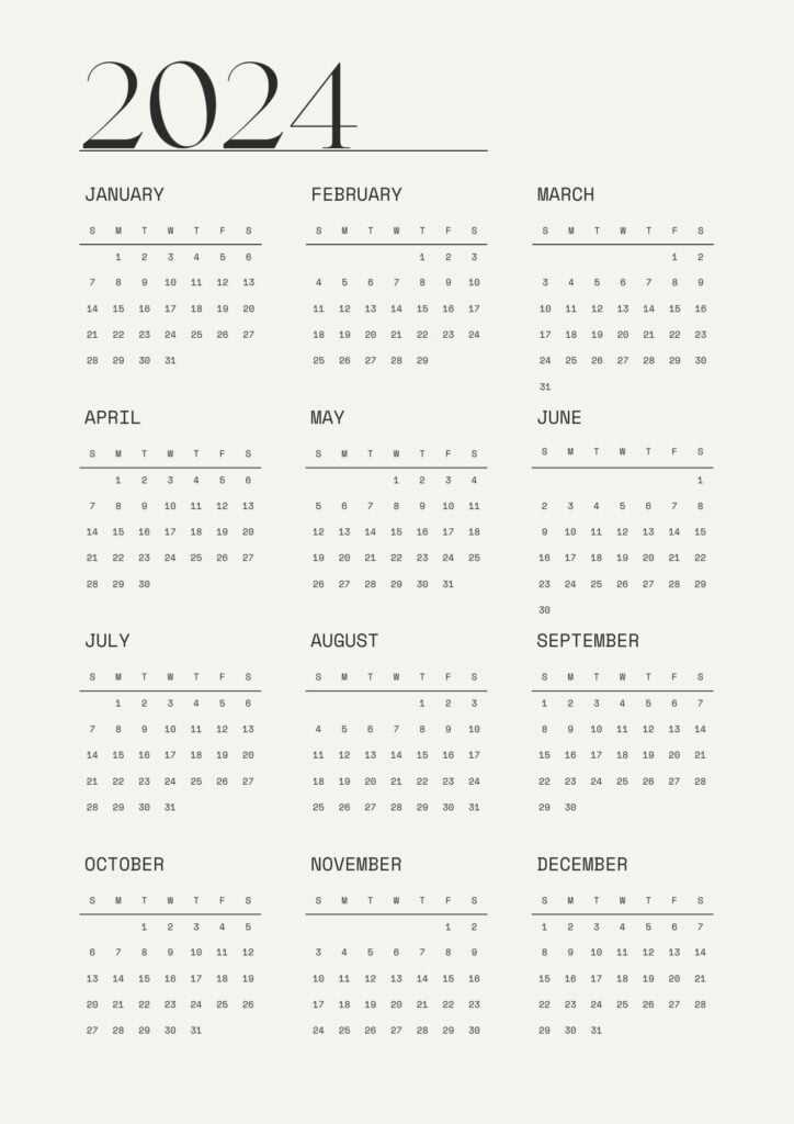 annual calendar template