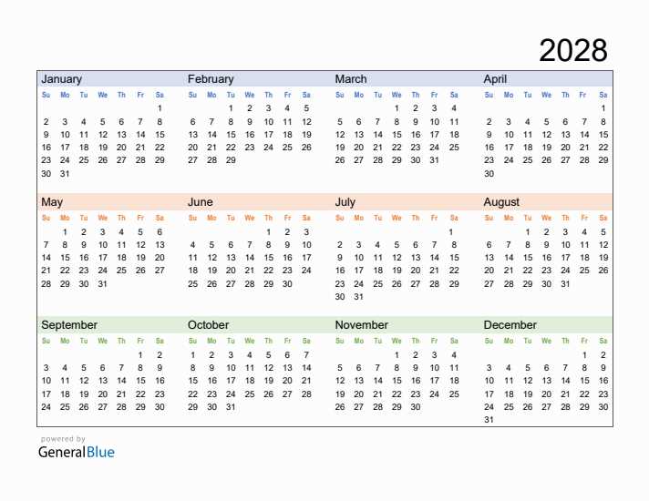 annual calendar template