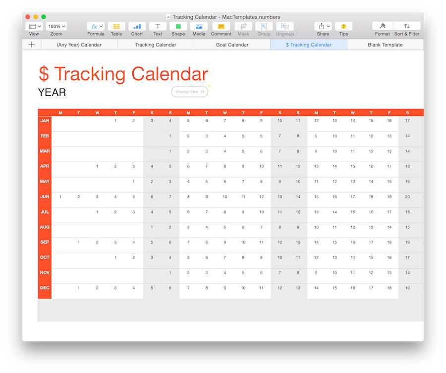 annual calendar templates