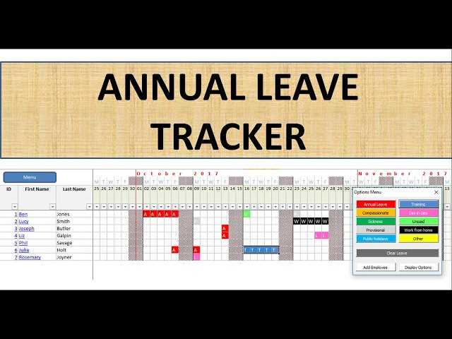 annual leave calendar template