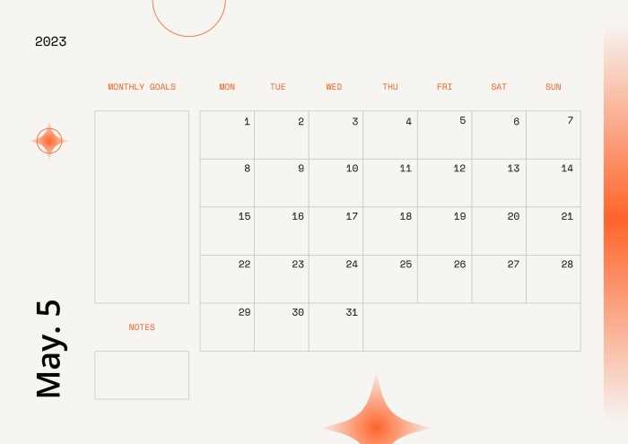 annual planning calendar template