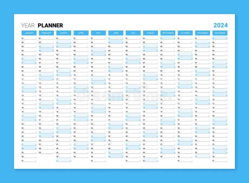 annual planning calendar template