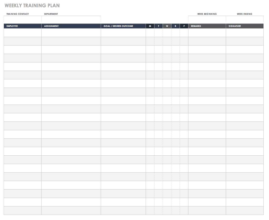 annual training calendar template