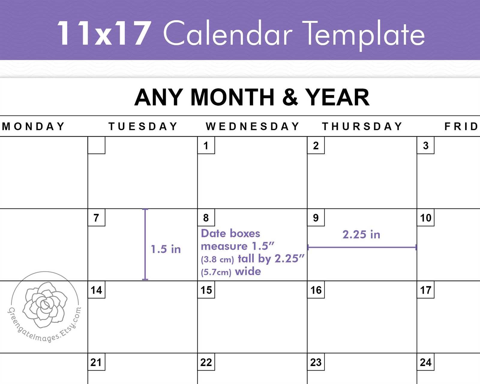 any month calendar template