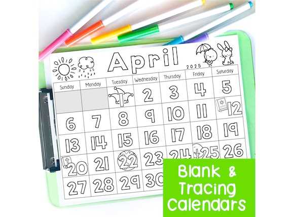 april 2025 blank calendar template