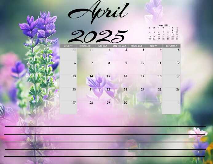 april calendar 2025 template