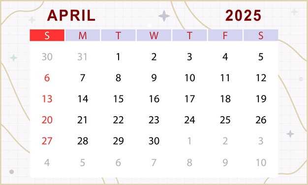 april calendar 2025 template