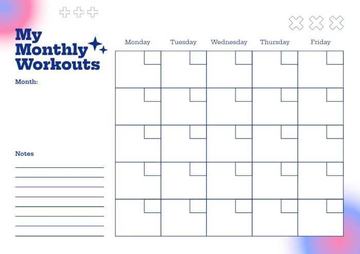 army physical fitness calendar template