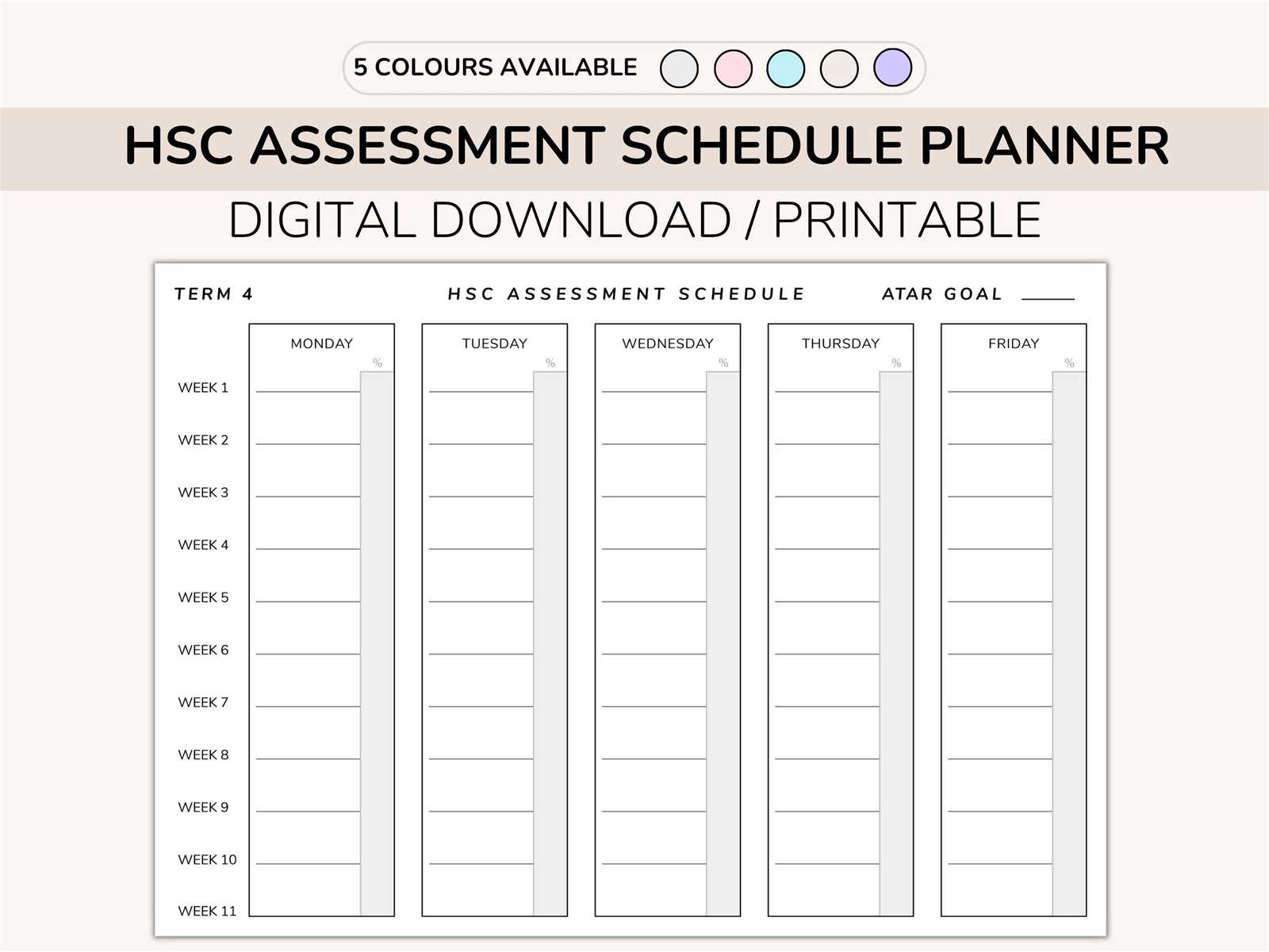 assessment calendar template