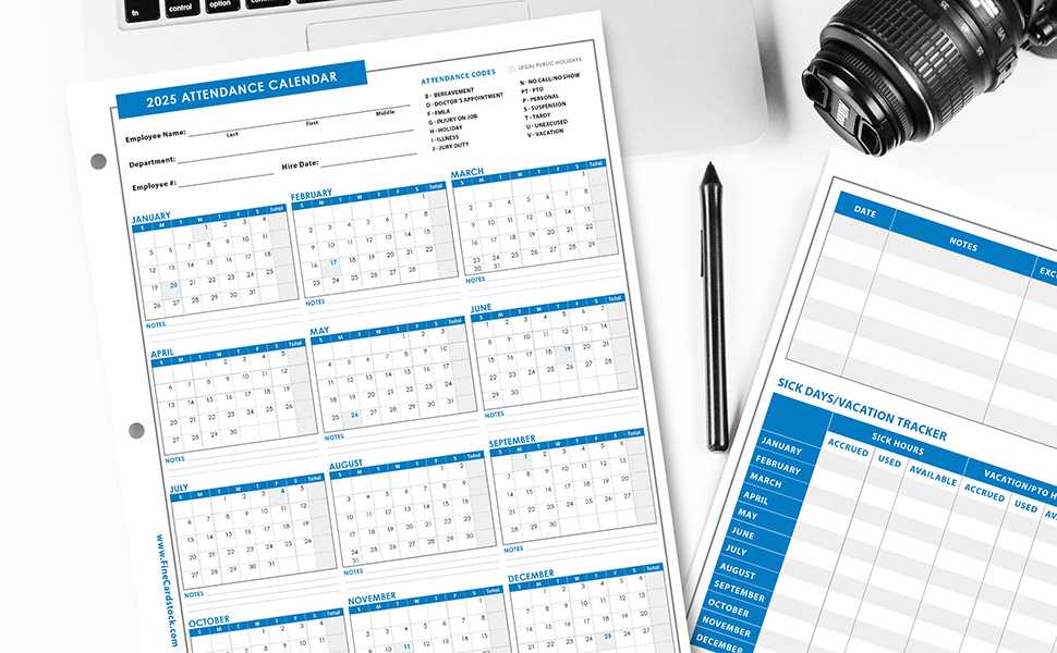 attendance calendar 2026 template free