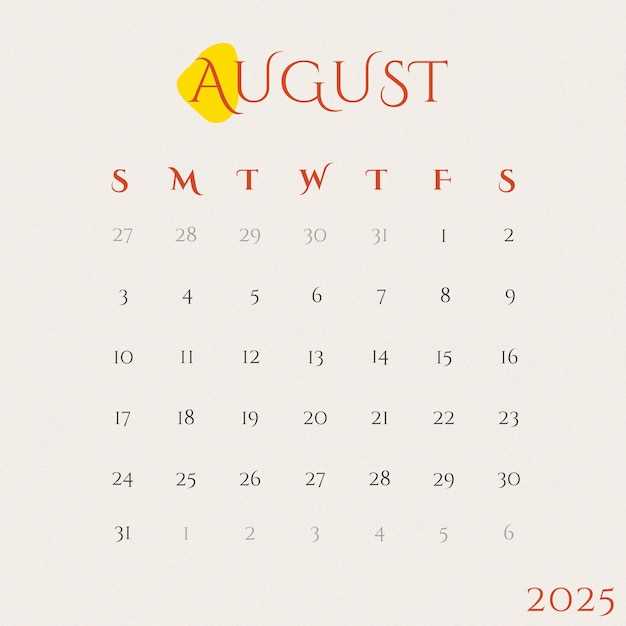 august calendar 2025 template