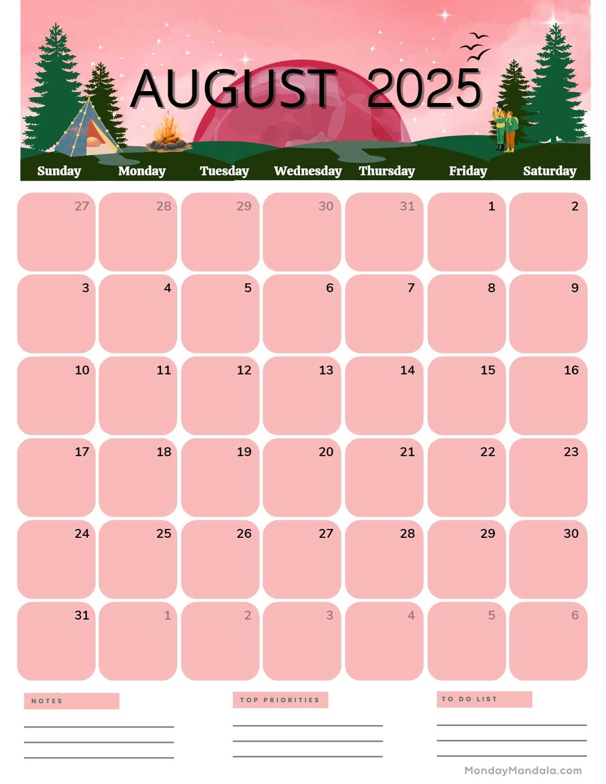 august calendar template 2025