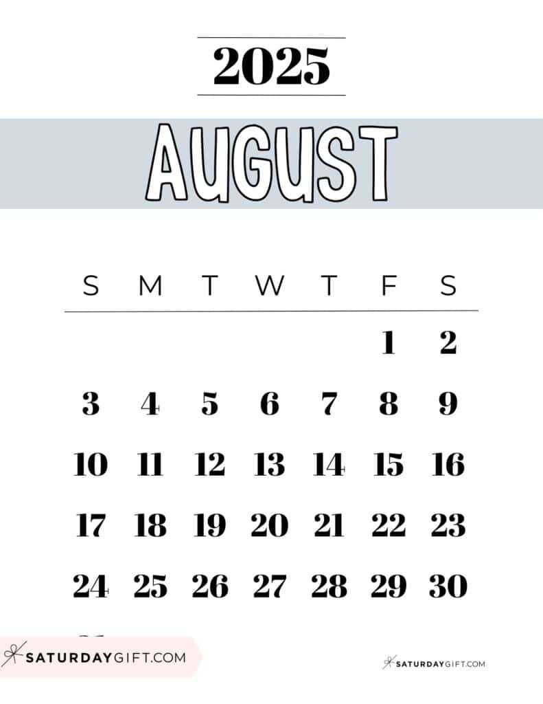 august calendar template