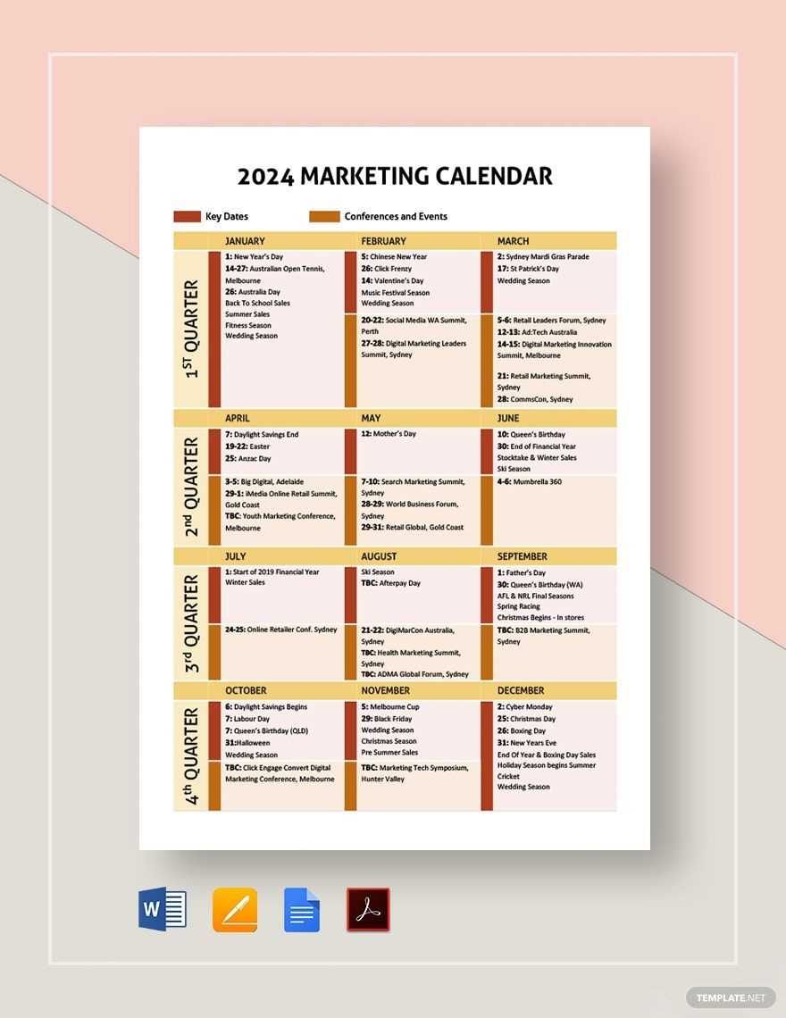 best marketing calendar template