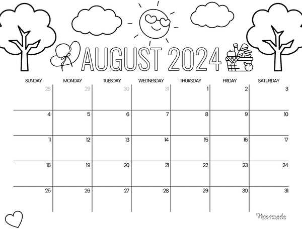 big blank calendar template