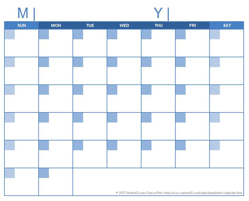 big blank calendar template