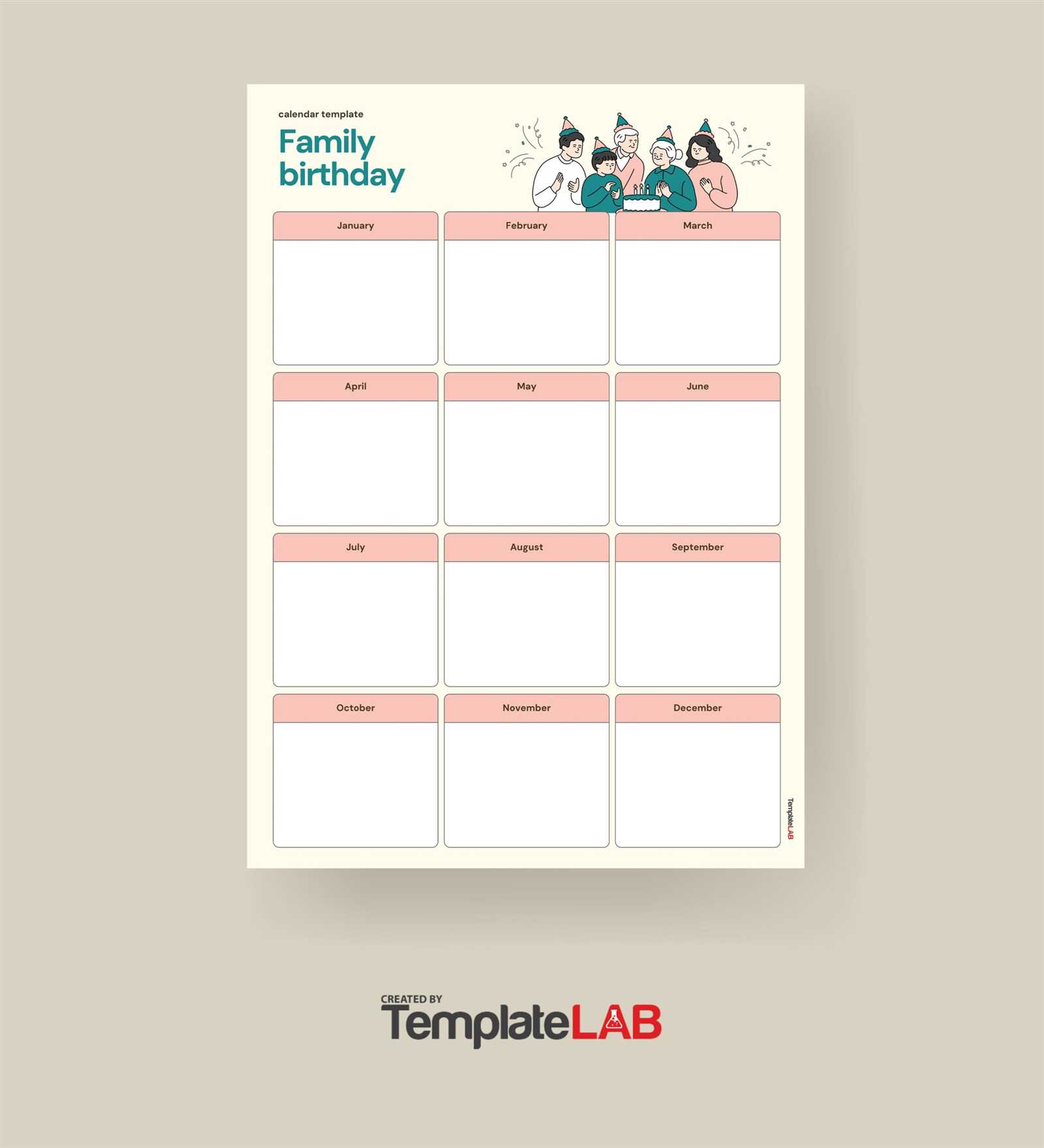 birthday anniversary calendar template