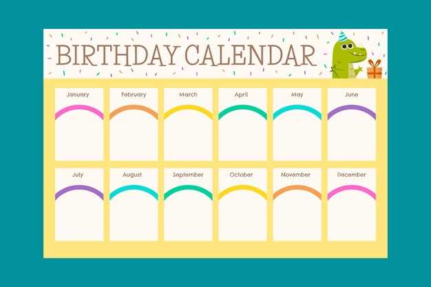 birthday calendar editable template