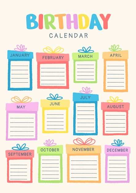 birthday calendar free template