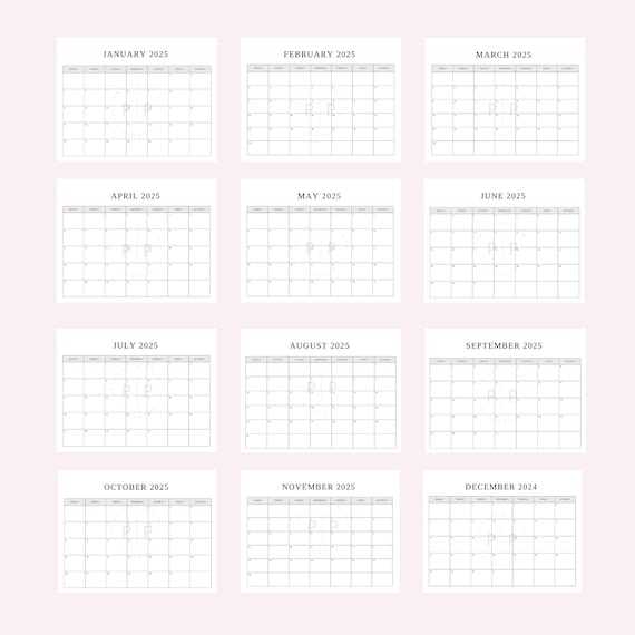 birthday calendar template 2025