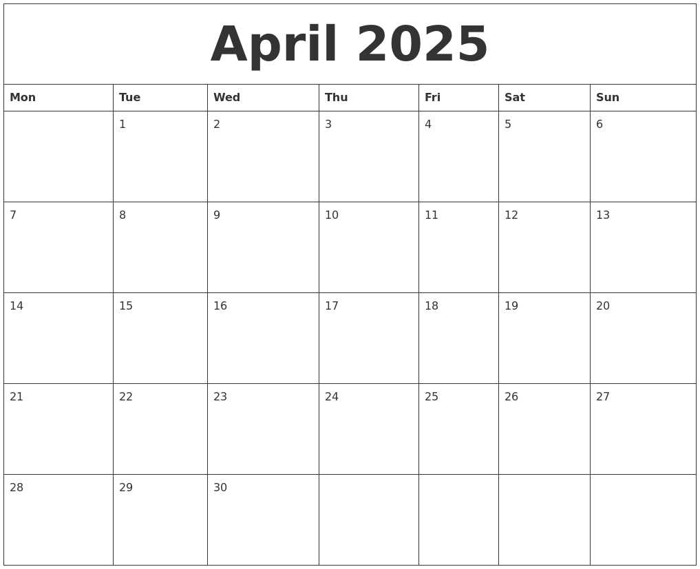 birthday calendar template 2025