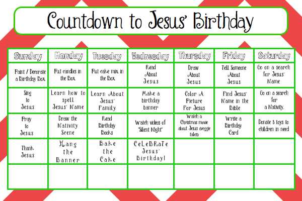 birthday countdown calendar template