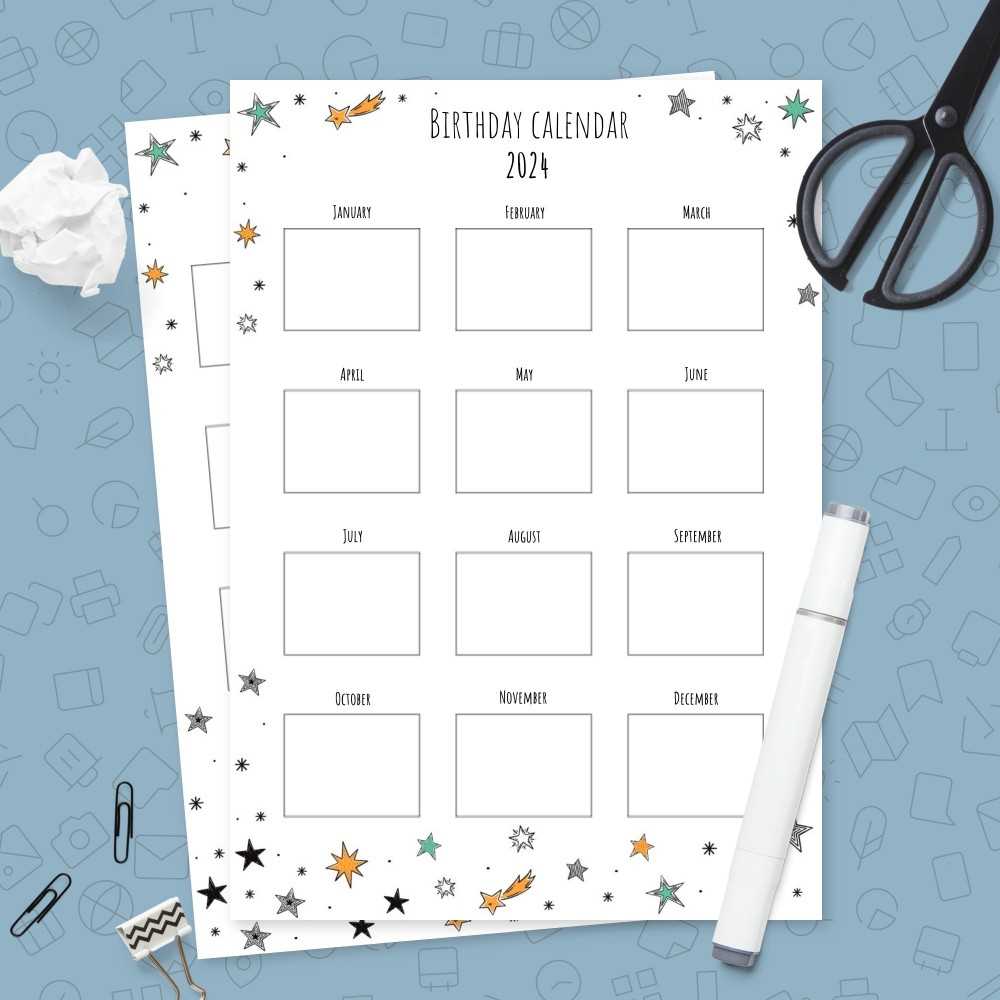 birthday template calendar