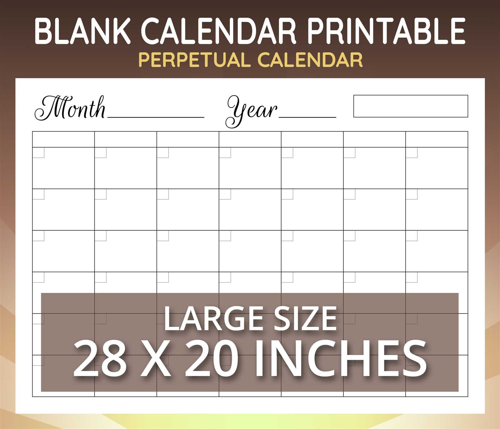 blank 28 day calendar template