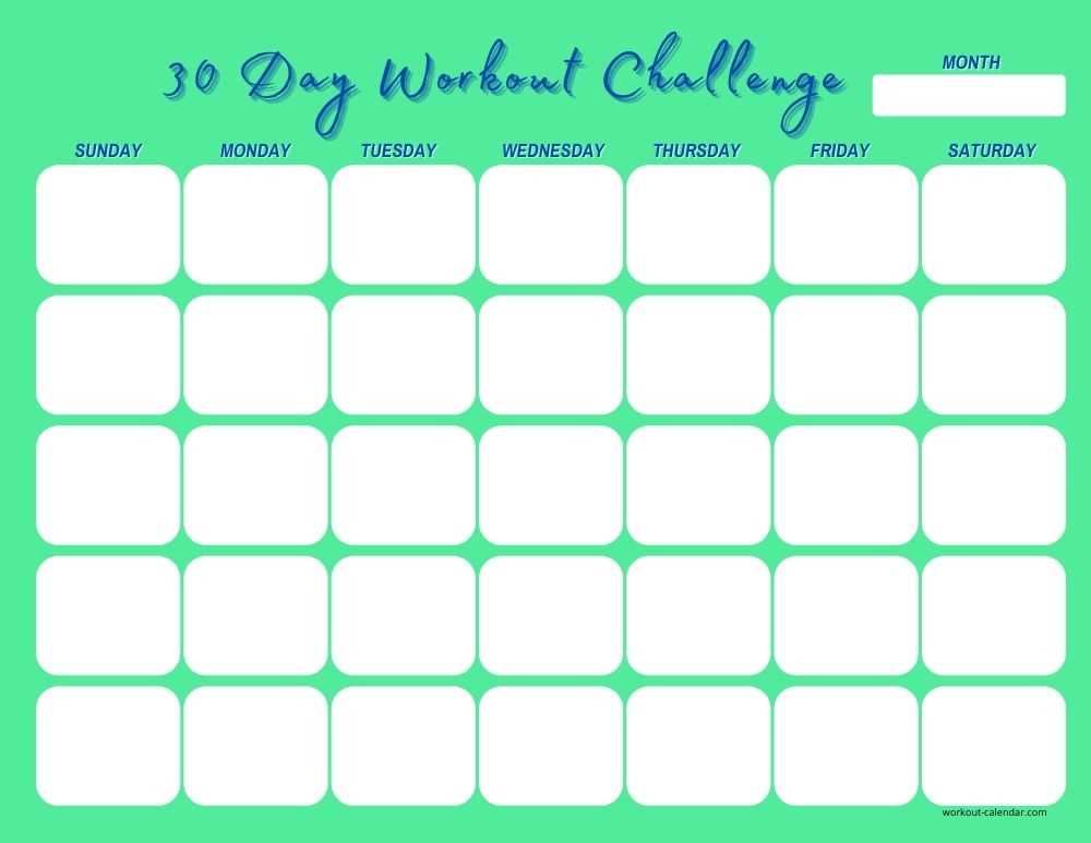 blank 30 day calendar template