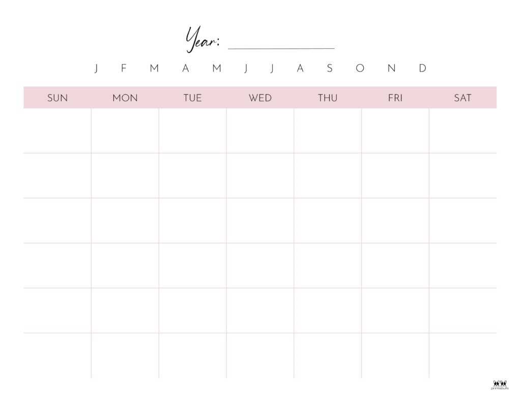 blank 6 week calendar template